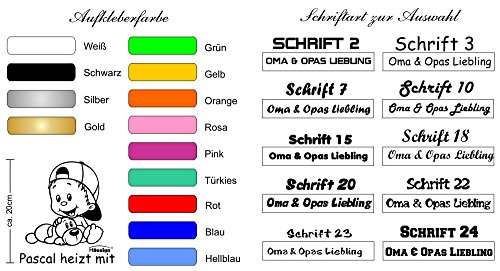 Babyaufkleber Kinderaufkleber mit eigenem Spruch Wunschtext GM-80 - 4