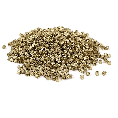 Preisvergleich Produktbild sourcingmap® 1000Stück M3x4mmx4.3mm Messing Rändelrad Einsatz Eingebettete Muttern Verschluss