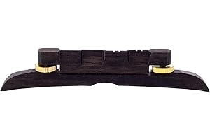 Unxuey 4.53'' Adjustable Compensated Mandolin Strings Bridge Ebony for Archtop Mandolins