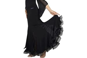 Ready4Dance Gonna Donna per Ballo da Sala e Danza Standard con Inserti Trasparenti