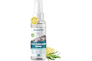 AmeizPet Cat Scratching Deterrent Spray, Cat Repellent Spray, Stop Cats Scratching Furniture, Carpets, Curtains and Plants, Safe and Effective Solution, Use Indoor & Outdoor, 50 ml (1.69 Oz)