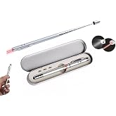 Red Laser with Metal Box, Magnet Pointer Pen with Led Light Pointer Extendable Presentation Bar Telescopic Metal Ballpoint