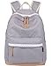 Produktbild Leichte Schulrucksack mit Polka Dots Nette Canvas Schultaschen Damen Mädchen EXTRA Groß Kinderrucksack Daypacks Rucksäcke Modische mit Laptop Fach 33 * 45 * 17 cm – Little Princess (Grau)