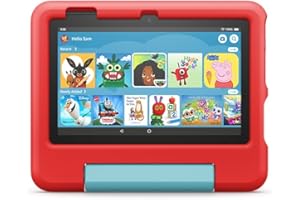 AMAZON Kid-Proof Case for Fire 7 tablet | Only compatible with 12th generation tablet (2022 release), for ages 3–7, Red