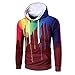 Produktbild Cramberdy Herren Kapuzenpullover, Herren Pullover Outwear T-Shirt Herren Tops Herrenhemden Shirt Langarm Fitness Sweatshirt Casual 3D Digitaldruck Hoodies Top Bluse Trainingsanzüge Pullover Hemd