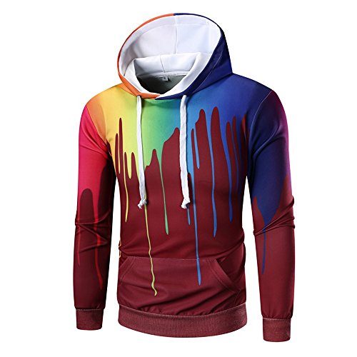Preisvergleich Produktbild Cramberdy Herren Kapuzenpullover, Herren Pullover Outwear T-Shirt Herren Tops Herrenhemden Shirt Langarm Fitness Sweatshirt Casual 3D Digitaldruck Hoodies Top Bluse Trainingsanzüge Pullover Hemd
