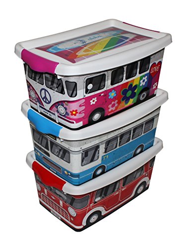 Hega Hogar Juego de 3 Clip Box Diesel, 29,2 x 19,3 x 13,2 cm, 4 L