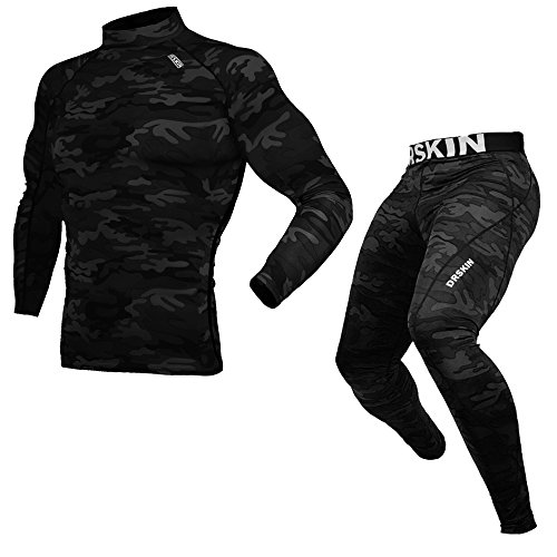[DRSKIN] DRSR Compression Base Layer Long Sleeve Under Shirt & Pants schwarz