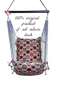 Kkriya Home Decor Jumbo Hammock N Swing in Red & Black Circle Design