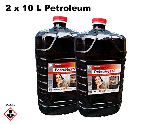 CAGO 2 x Petroleum 10 L Liter Kanister für Petroleum Ofen Heizofen geruchsarm 20