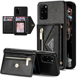 Samsung Galaxy A52 5g Case Wallet,A52 Samsung Phone Case for Women,Kecko Cute Folio Flip Cute Slim Leather Wallet Back Card Holder Magnetic Closure Cases with Stand&Zipper Pocket for Girl (Black)