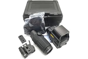 AWETHE 558 Mirino olografico a punti rossi rossi con lente d'ingrandimento G33 3X Telescopi tattici combinati con montaggio a sgancio rapido 558 + Mirino G33 (nero)