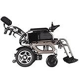 Foldable Electric Power Wheelchair with Reclinable Backrest, Adjustable Headrest & Polymer Li-ion Battery. Foldawheel PW-777PL (Left hand controller).