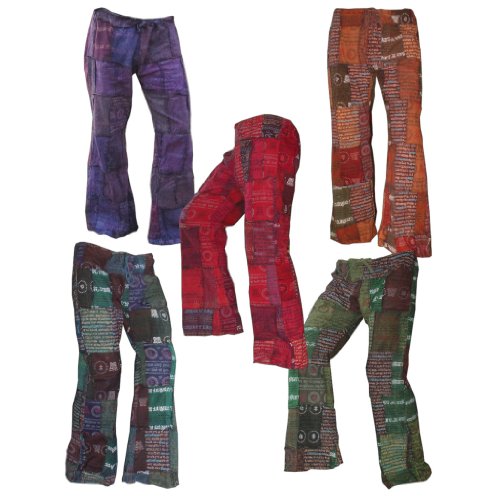 Panasiam Patchwork Hippie Sommerhose mit leichtem Schlag, in 2 Größen, aus freshrunk Baumwolle - 3