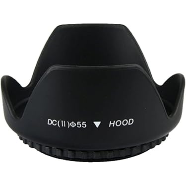 vhbw Zonnekap geschikt voor Nikon AF-S 40 mm 2.8 G Micro DX, Nikon AF-S 55-200 mm 4-5,6G DX ED VR II cameralens rubber 52mm zwart