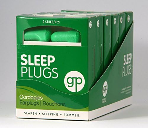 Get Plugged Sleep Plugs: 6 packs of 3 pairs of earplugs for sleeping, resting or studying. Very high damping factor for maximum peace of mind. Made of hearing protection stopper foam.
