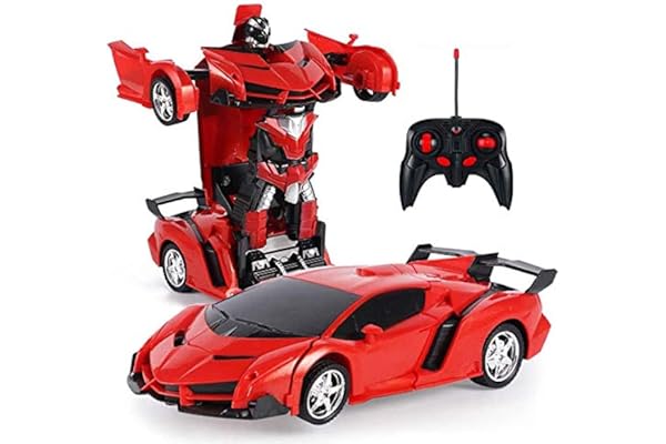 Déformation Robot Transformers RC Car Télécommande, 2 en 1 Voiture Jouet Cadeau pour Enfants (B)