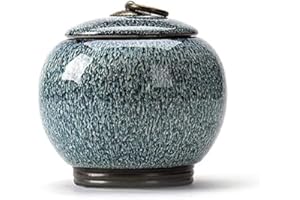 Tmendy Cremation Urns Medium Size Ceramics Adult Human Memorial Ashes Urn, Ashes Pet Ash, Adult Coffin, Sealed Ceramic (Color : D)