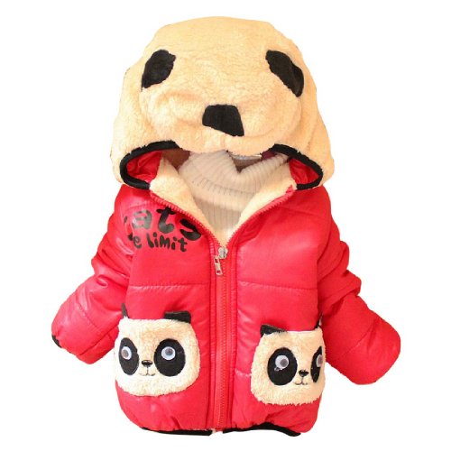 KKia Baby Boys Winter Animal Coat Outwear Hat Snowwear Warm Jacket Overcoat Red 6-12 Months