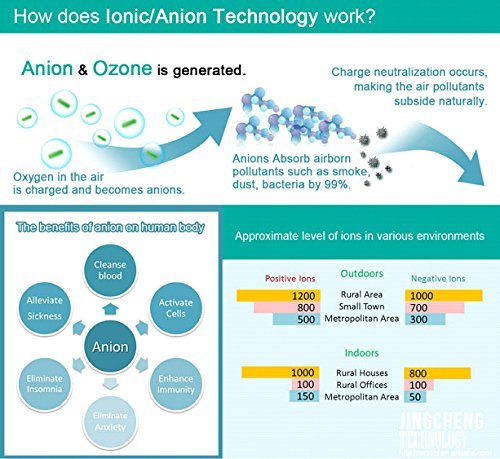Itian 3.8 Millionen Starke Ionisator, Auto Luftreiniger, Luftfilter, Luftreiniger, Lufterfrischer und Geruch Eliminator (Schwarz) - 3