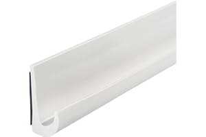 Inscrip Gouttière RV en forme de J, hauteur 50 mm Gouttière auto-adhésive en forme de J pour RV, gouttière en PVC, bande de pluie en PVC, bande de déviation de pluie pour toit pour camion, camping-car