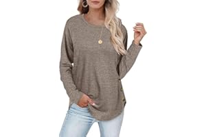Aokosor Sweatshirt Damen Langarmshirt Leichte Rundhals Pullover Tops für Herbst Winter