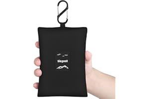 Siegvoll Couverture Pique Nique à Poche 210 x 200 cm Tapis de Plage Portable Ultra Légère Couverture de Plage avec Mousqueton pour Voyage Plage, Parc, Camping, Randonnée (Gris)