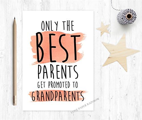 the best parents get promoted to grandparents, pregnancy reveal, I'm pregnant, grandparents reveal card, you're going to be grandparents card, baby reveal card