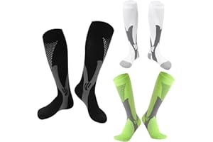 Losvcbcx 2/3 Pair Compression Socks Women & Men Compression Stockings 20-30mmHg Support Socks Knee High Cushioned Graduated Support Stock