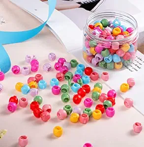 100 pcsp Hair Claw Clips Mini Hair Bangs Rainbow Beads Clip Cute Candy Colors Plastic Hairpins Hair Braids Maker Beads Head wear Hair Accessories For Kids Girls Women