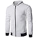 Produktbild Herren Tops Internet Lange Ärmel Karo Strickjacke Reißverschluss Sweatshirt Tops Jacke Mantel Outwear (XL, Weiß)