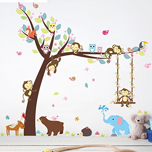 ElecMotive Entfernbare Wandtattoo Wandaufkleber Wall sticker Aufkleber DIY für Wohnzimmer Schlafzimmer Kinderzimmer in Geschenkkarton (Elefant) - 4