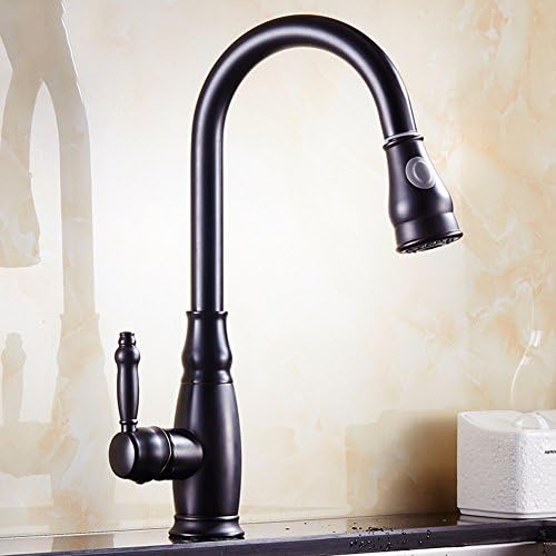 Pull-type Faucet European Antique Faucet Bronze Pull-style Kitchen Faucet Black European Antique Can Draw The Kitchen Faucet