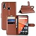 Produktbild adorehouse Vodafone Smart X9 Hülle, PU Lederhülle Schutzhülle Tasche Cover Lederklapp Hülle Bookstyle Klapphülle Wallet Kartenfach Ständer Stoßfest Shockproof Sleeve Leder hülle für Vodafone