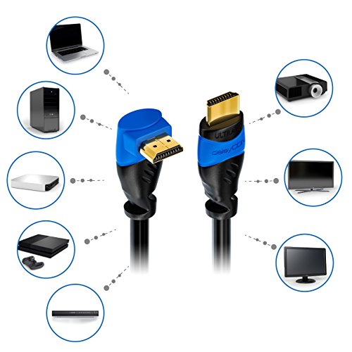 deleyCON 1m HDMI 270° Grad Winkel Kabel – kompatibel zu HDMI 2.0/1.4 – UHD / 4K / HDR / 3D / 1080p / 2160p / ARC – High Speed mit Ethernet - 7