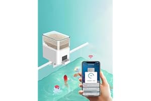 S_way Automatic Fish Feeder, WiFi Remote, Programmable Timer, Moisture-Proof, Perfect for Weekend & Holiday Fish Feeding