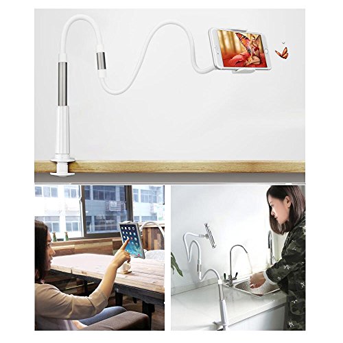 AcTopp Tablet Halterung iPad Halterung 110cm Schwanenhals 360 Grad Drehbar Handy Halterung Multi Winkel Tablet Halter Flexibel Winkel iPad Halter Desktop Ständer Handy Halter - 8