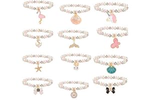 A RAY OF SUNSHINE 12 Stück Einhorn Kinderschmuck,Geburtstagsparty KinderMitgebsel,Einhorn Armbänder Mädchen,Einhorn Perlen Armband,Freundschaftsarmband Kinder,Kinder Perlenarmband,Freundschafts Armbänder (B)