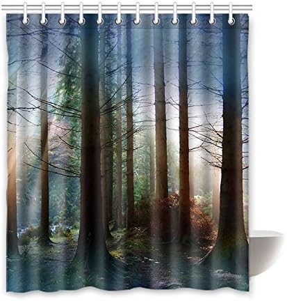 Custom Tree art(3) Shower Curtain 60"(W) x 72"(H) Inches Waterproof Polyester Fabric ,One-side Printing (12 Holes)