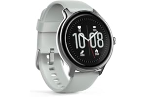Hama Smartwatch 4910, IP68 wasserdicht (Fitness-Uhr Damen, 1,09"-Full-Touch-Farbdisplay, Blutsauerstoff- u. Pulsmesser, Schlaftracker, Kalorien, Schritt-Zähler, Smart-Watch für Damen/Herren) Silber