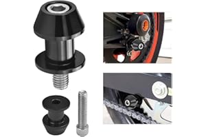 BUENTYA 2 Stücke Bobbins Motorrad Prismabuchsen M8 Racingadapter Aluminium Schwingenadapter Schwarz Schwenkarmspule Ständeraufnahme Schwingenschutz Motorradschwinge Montageständer für Motorrad