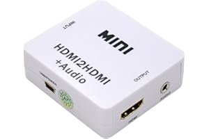 BOWONG Mini Converter, 1080P HDMI2HDMI Audio HD Converter, HDMI to HDMI Audio Extractor, Adaptor Switch, Video Audio Converter Adaptor for PC, Laptop, HDTV Projector