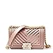 Produktbild 2018 Dame Mode Matt Gelee PVC Karriere OL Gold Kette V Handtasche Wasserdicht Strand Kosmetik Schultertasche Umhängetasche Umhängetasche Tasche,RoseGold-18*12*7cm