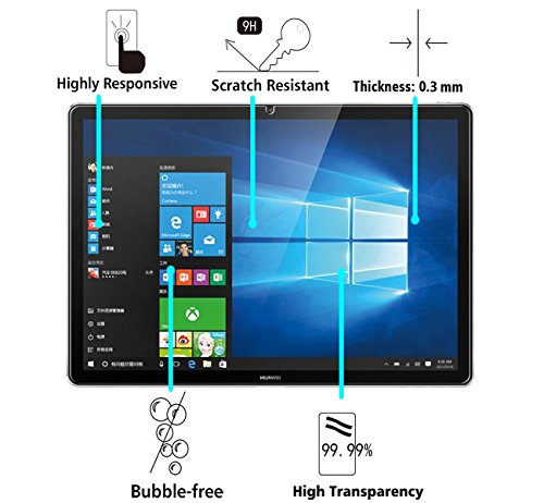 Huawei MateBook Panzerglas Schutzfolie, iVoler® Premium Panzerglasfolie folie Displayschutzfolie Hartglas Gehärtetem Glas DisplayPanzerglas Schutzfolie Displayschutz Tempered Glass Screen Protector für Huawei MateBook – 0,3mm Dünn, 9H Härtegrad, 2.5D Abgerundete Kanten – [Kratzfest] [Hohe Transparenz] [Fingerabdruck-frei] [Blasenfrei]-Lebenslange Garantie - 2