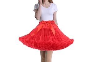 Tmade Jupon en tulle pour femme - Jupe de cosplay multicouche - Longueur : 40 cm - Tour de taille : 56-100 cm