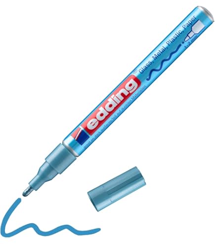 Edding 5400 Pennarello Acrilico 3D Double Liner, Blu Genziana, Punta 2-3,5-10 Mm, Per Effetti Tridimensionali Su Tela E Legno