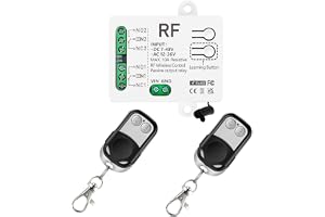 Rf 433 mhz reläbrytare 2 kanaler DC 12 V 24 V, Fjärrstyrd Brytare 12V, med 2 fjärrkontroll, motorbrytare fram och tillbaka, elektrisk tryckstång kontroller för persienner och gardiner