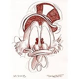 Original Rötelzeichnung auf Zeichenkarton: Dagobert Duck Scrooge / 24x32 cm