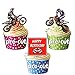 Produktbild Happy Birthday Motocross Mix – 12 Esspapier Cup Cake Topper Kuchen Dekorationen