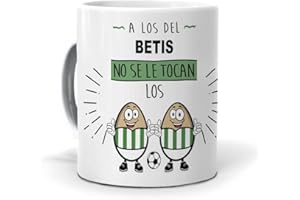 MUNDOHUEVO Taza Fútbol | A los del Betis No se le tocan los … | Regalo Original para Verdaderos Béticos del Fútbol | Cosas de Fútbol Niños | Regalo Mundial Futbolistas | Balón de Fútbol | Taza de Cerámica